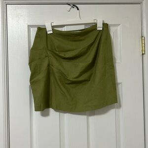 ASOS DESIGN - Ruched Skirt with Linen